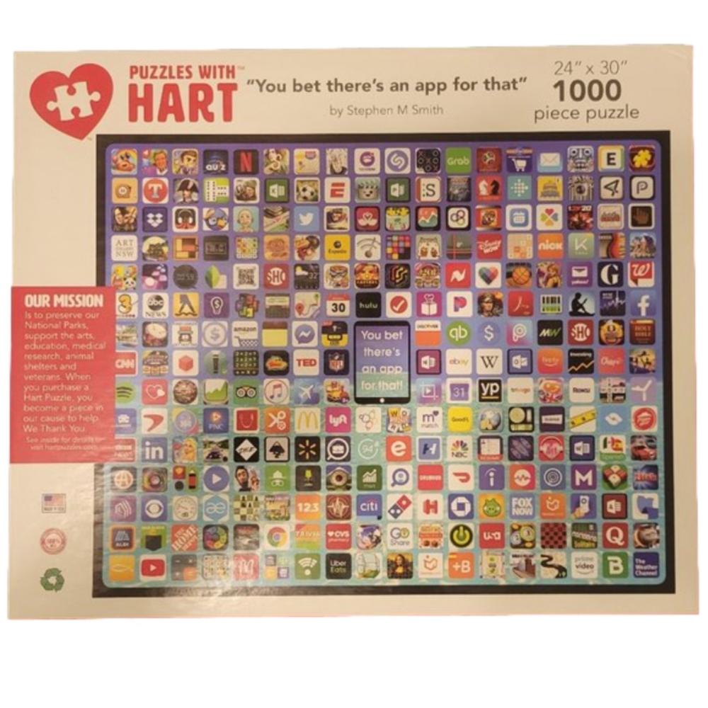 Hart Jigsaw Puzzle-"YOU BET THERE IS AN APP FOR THAT" - 1000 PIECES -GREAT FUN!